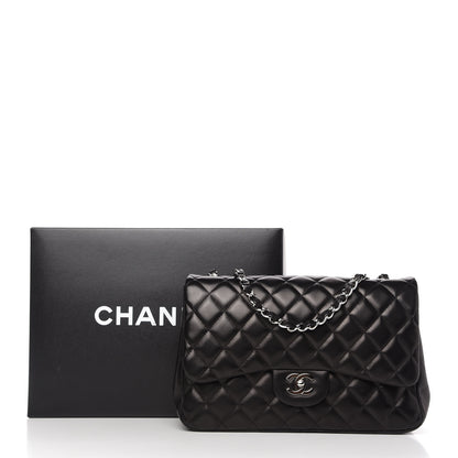 Chanel Lambskin Quilted Jumbo Single Flap Black 11 of 11
