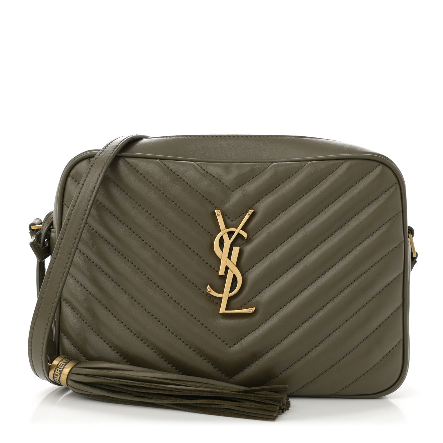 Calfskin Matelasse Monogram Lou Camera Bag Military Olive