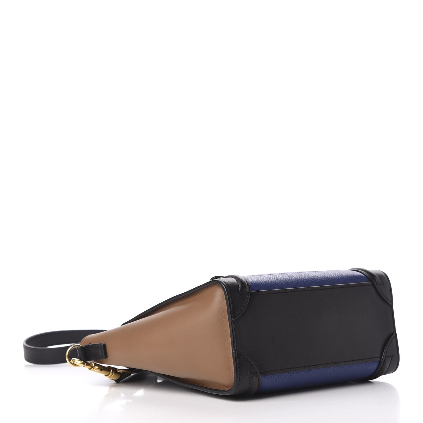 Smooth Drummed Calfskin Nano Tri-Color Luggage Indigo