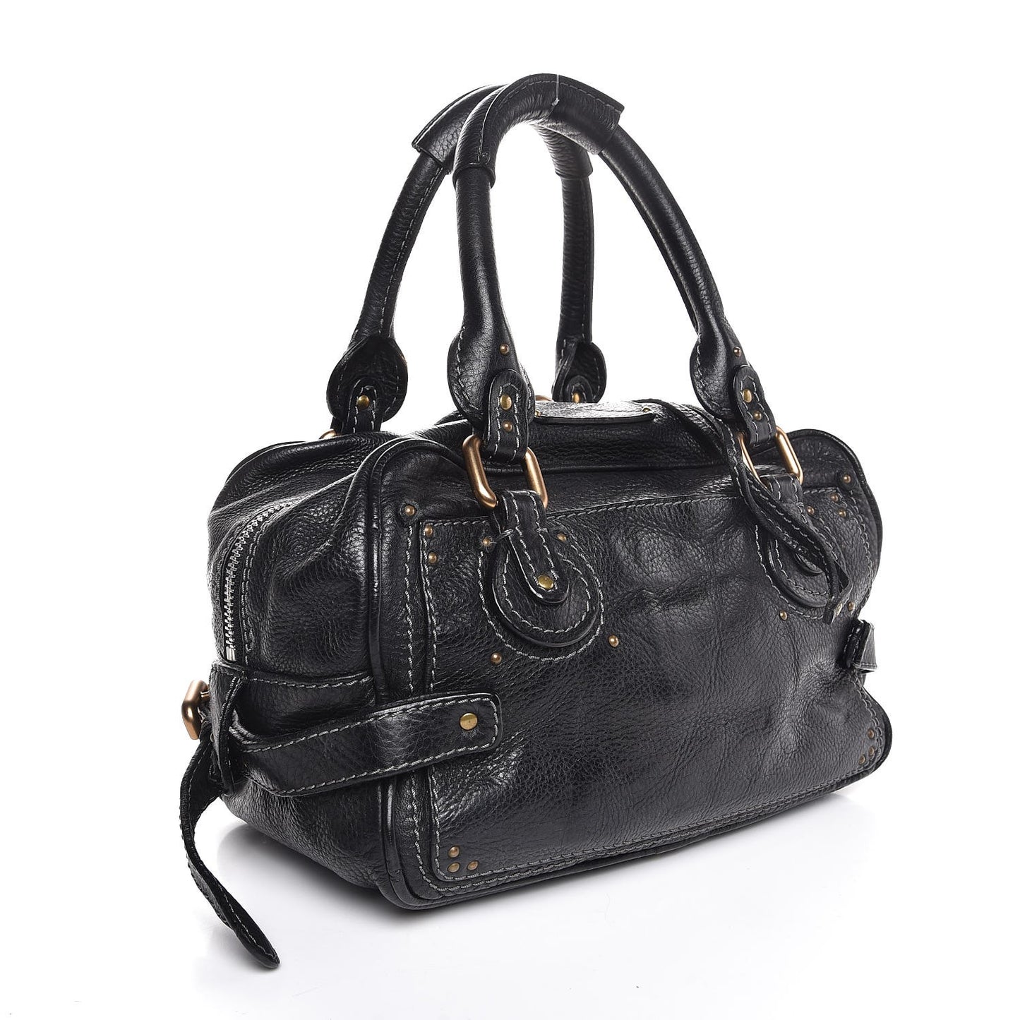 Calfskin Small Paddington Satchel Black