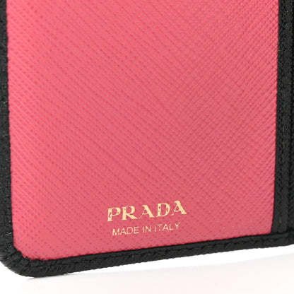 Prada Saffiano Metal Compact Wallet Black 7 of 7