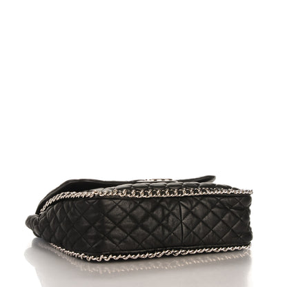 Chanel Washed Lambskin Quilted Maxi Chain Around Flap Black 4 of 8