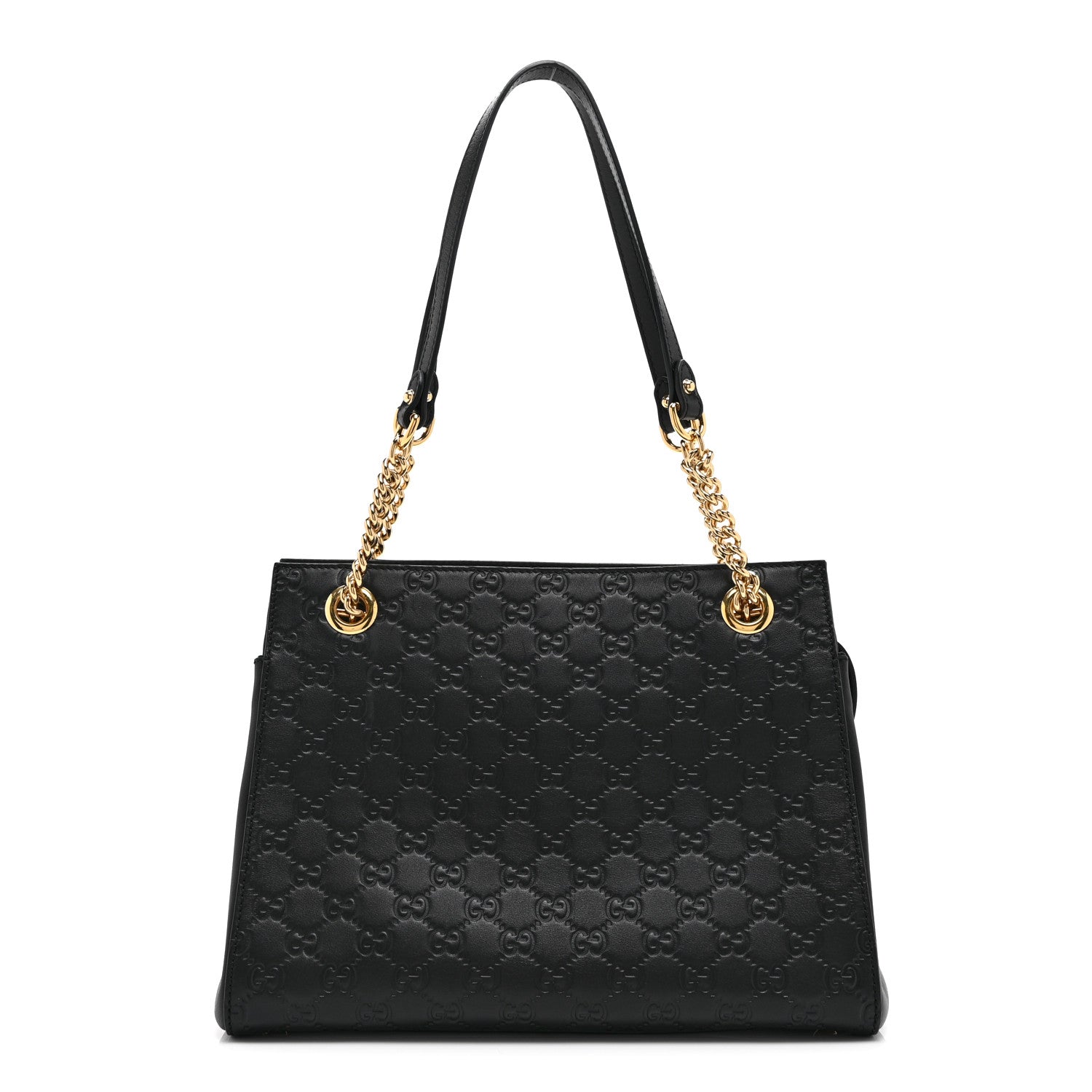 Gucci Guccissima Signature Medium Shoulder Tote Bag Black 1 of 12
