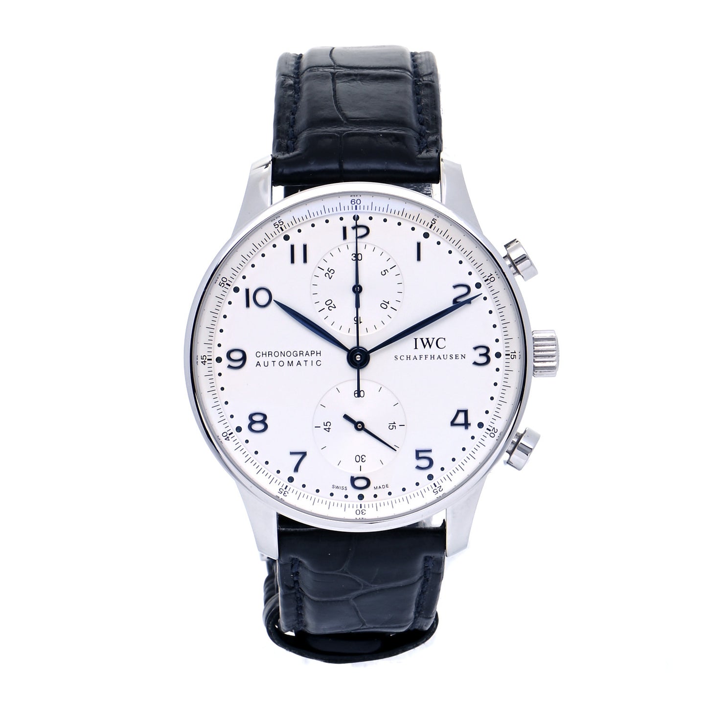 Stainless Steel Alligator 41mm Portugieser Chronograph Automatic Watch IW371417