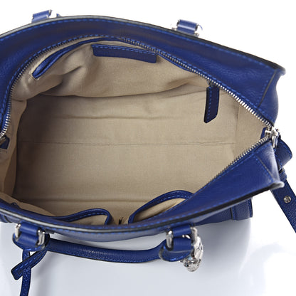 Alexander McQueen Pebbled Calfskin Small Skull Padlock Zip Around Tote Ultramarine 5 of 9