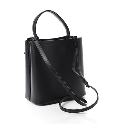 Prada Saffiano Cuir Medium Panier Bucket Bag Black 3 of 9