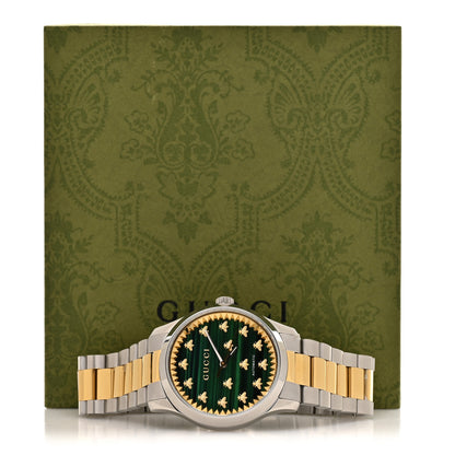 Gucci Stainless Steel Malachite 38mm G-Timeless Two Tone Bee Automatic Watch 5 of 5
