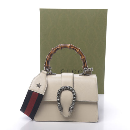 Gucci Textured Calfskin Crystal Bamboo Web Mini Dionysus Top Handle Bag Mystic White 11 of 11