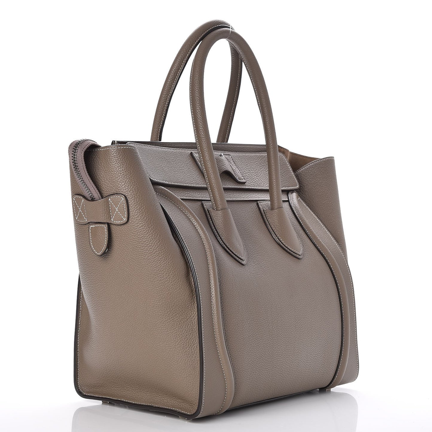 Drummed Calfskin Mini Luggage Souris