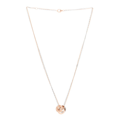Cartier 18K White Pink Gold Diamond Three Ring LOVE Pendant Necklace 2 of 5