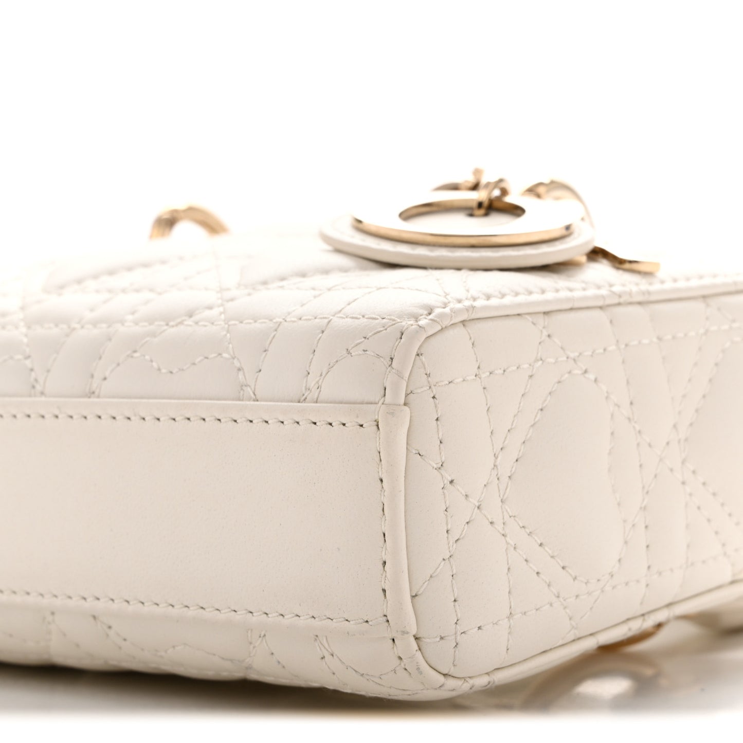 Lambskin Cannage Dioramour Micro Lady D-Joy Latte