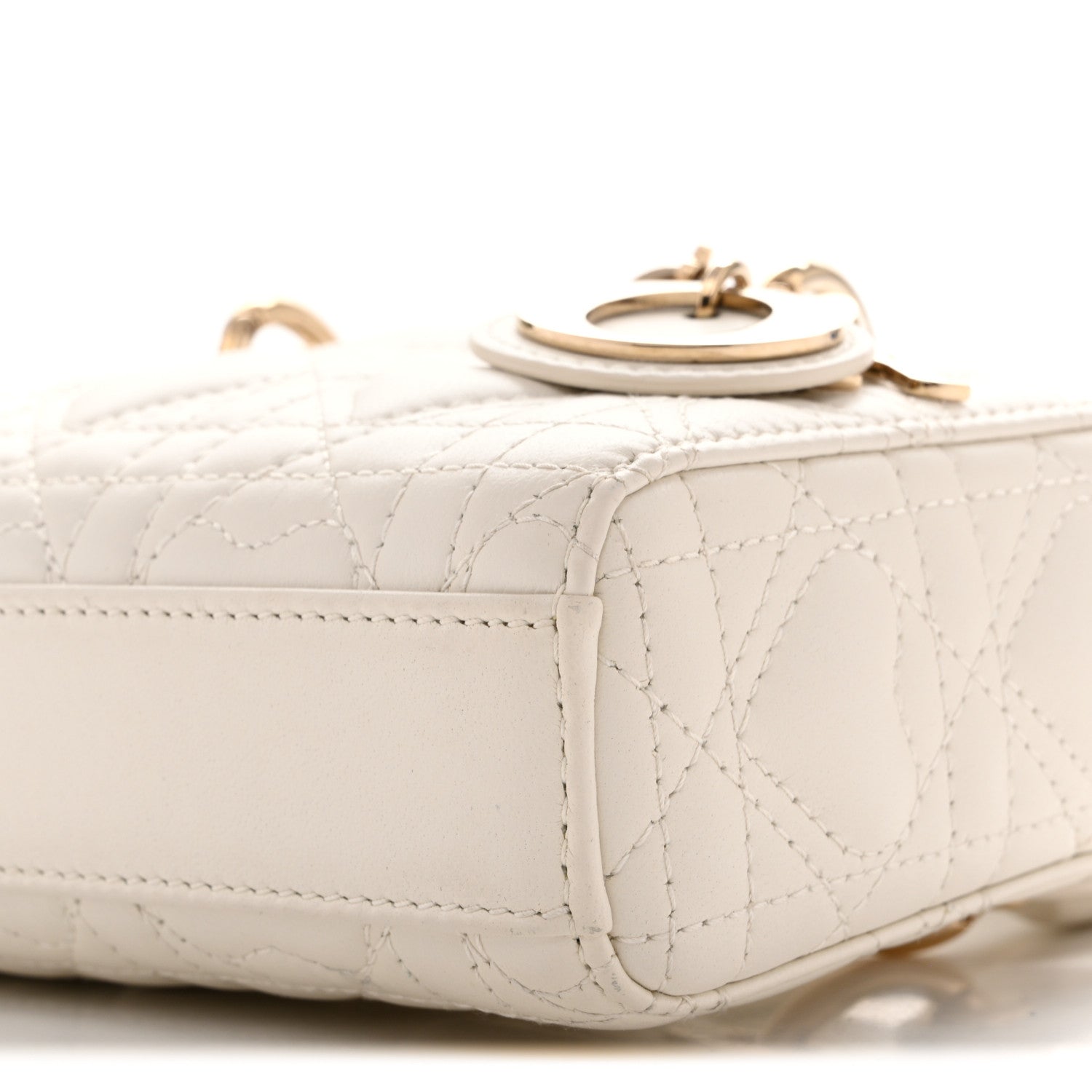 Christian Dior Lambskin Cannage Dioramour Micro Lady D-Joy Latte 9 of 13
