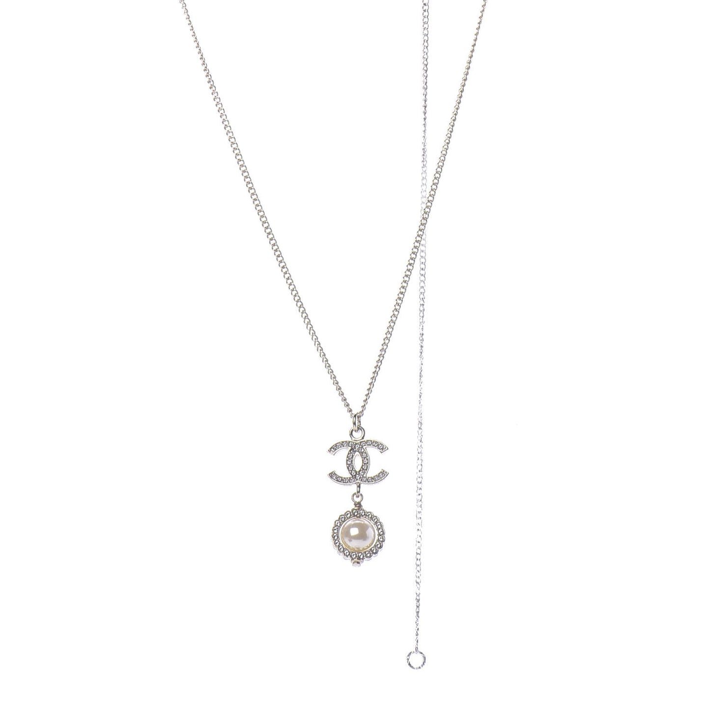 Crystal Pearl CC Lace Camellia Necklace Gold