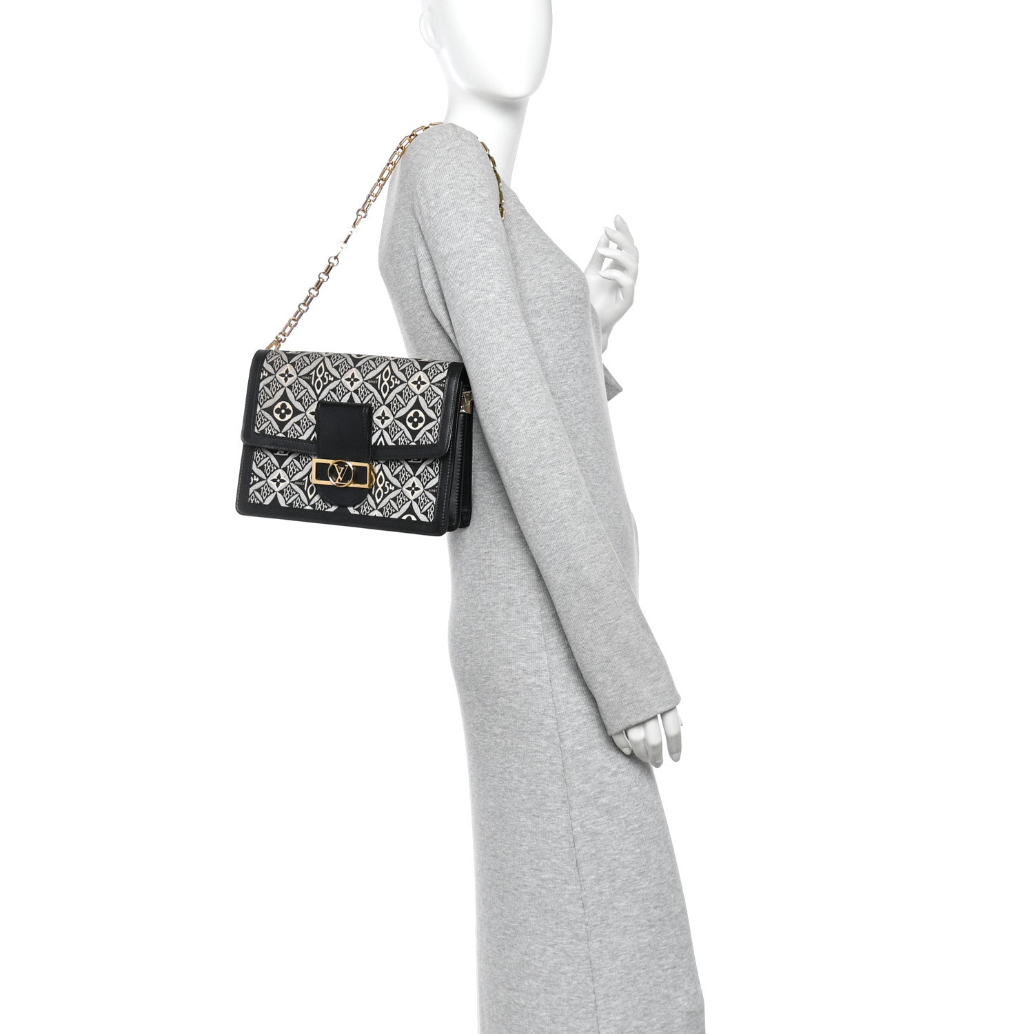 Louis Vuitton Jacquard Since 1854 Dauphine MM Grey 2 of 9
