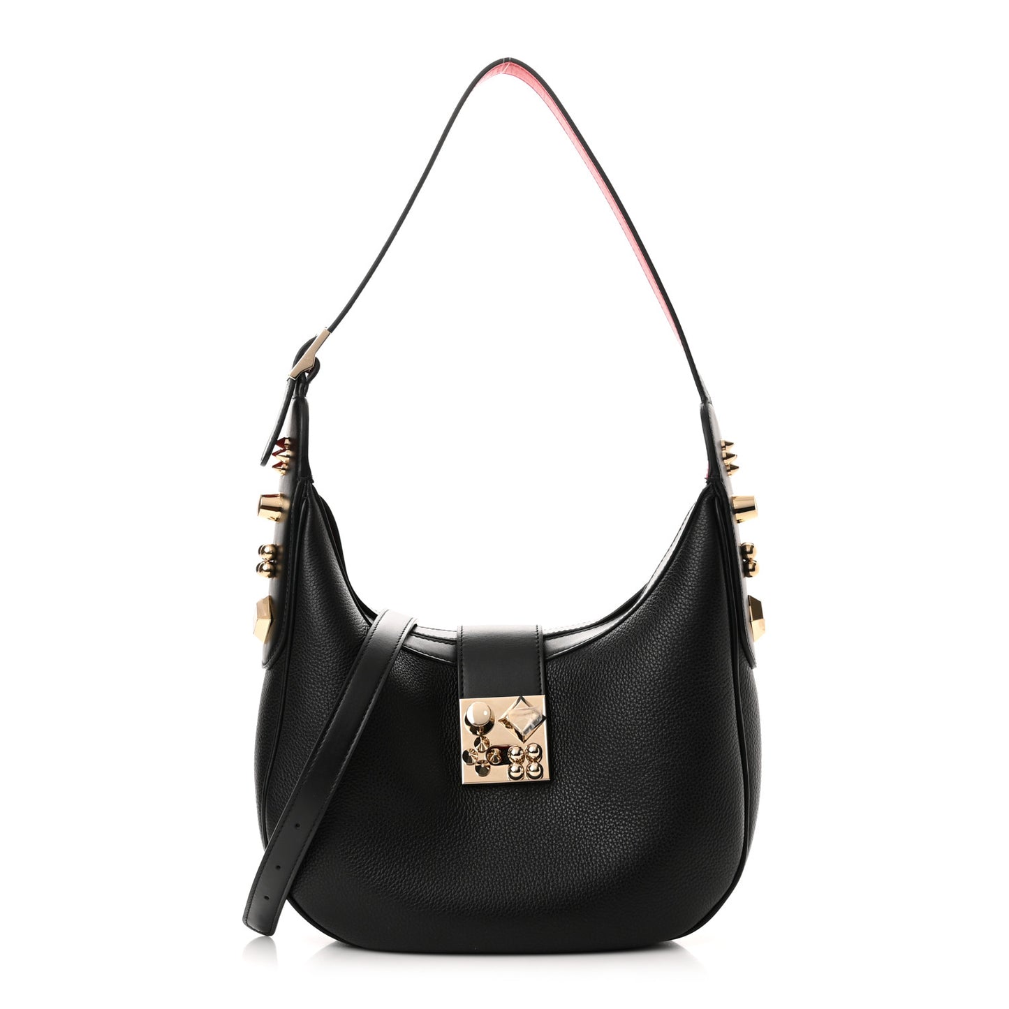Grained Calfskin Carasky Shoulder Bag Black