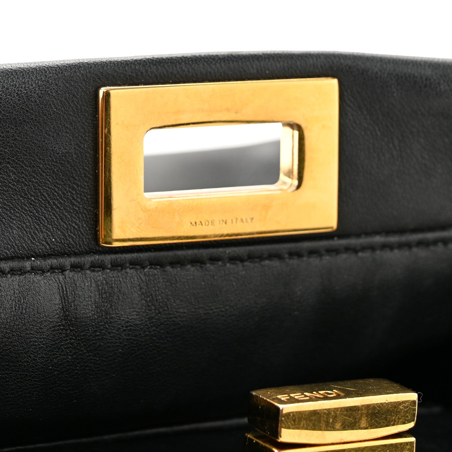 Fendi Nappa Mini Peekaboo Iconic Satchel Black 6 of 11