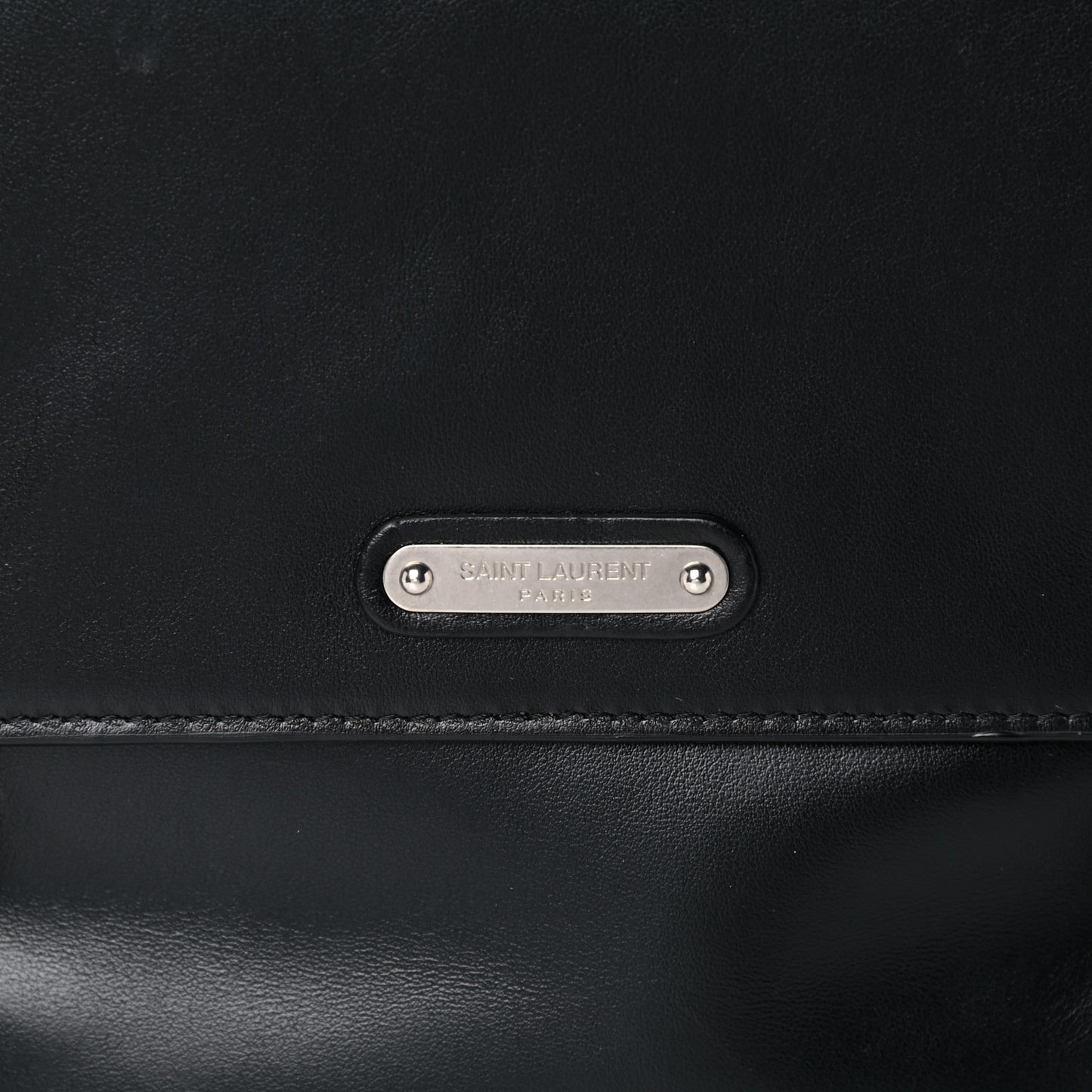 Calfskin Flap Front Messenger Bag Black