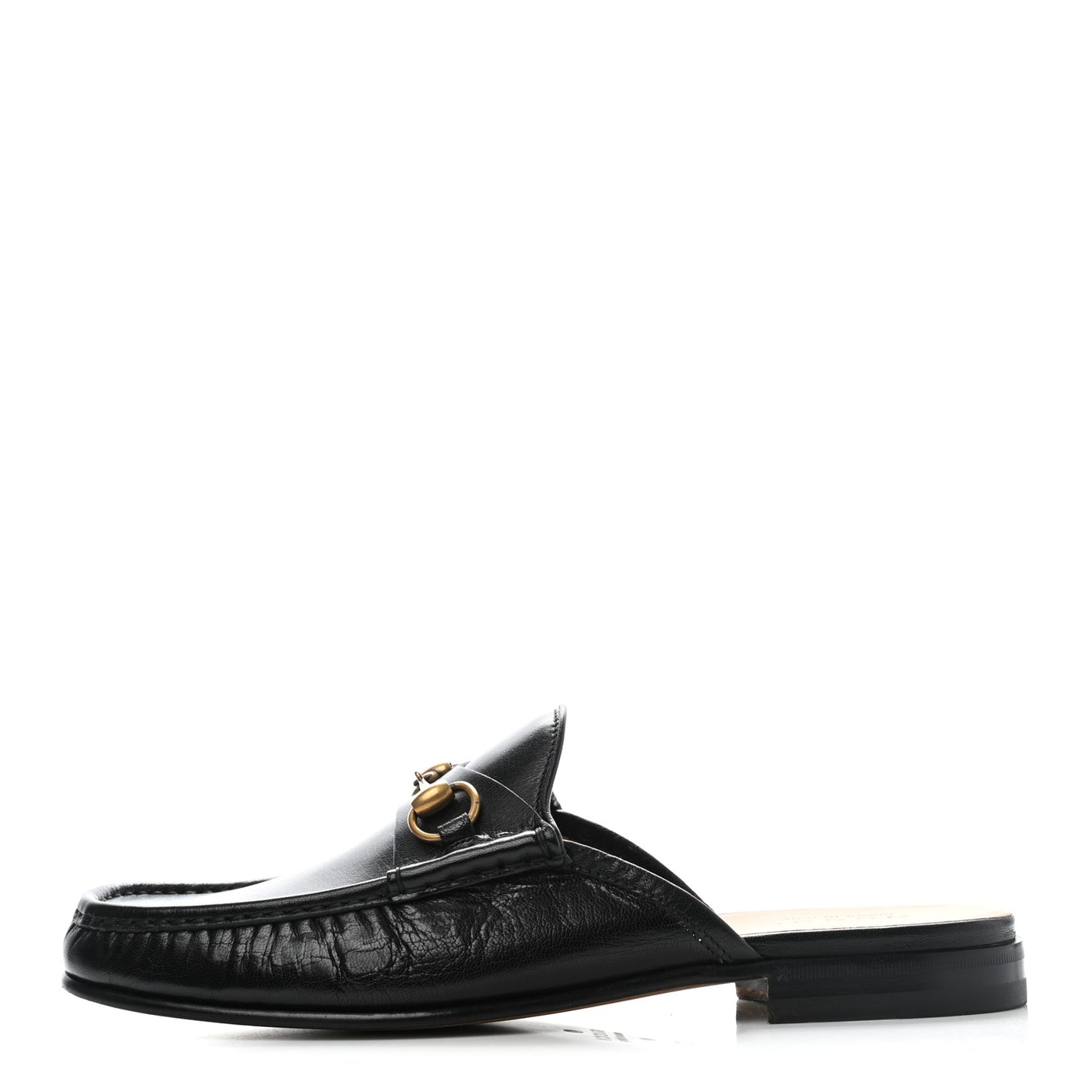 Goatskin Mens Horsebit Slippers 10 Black