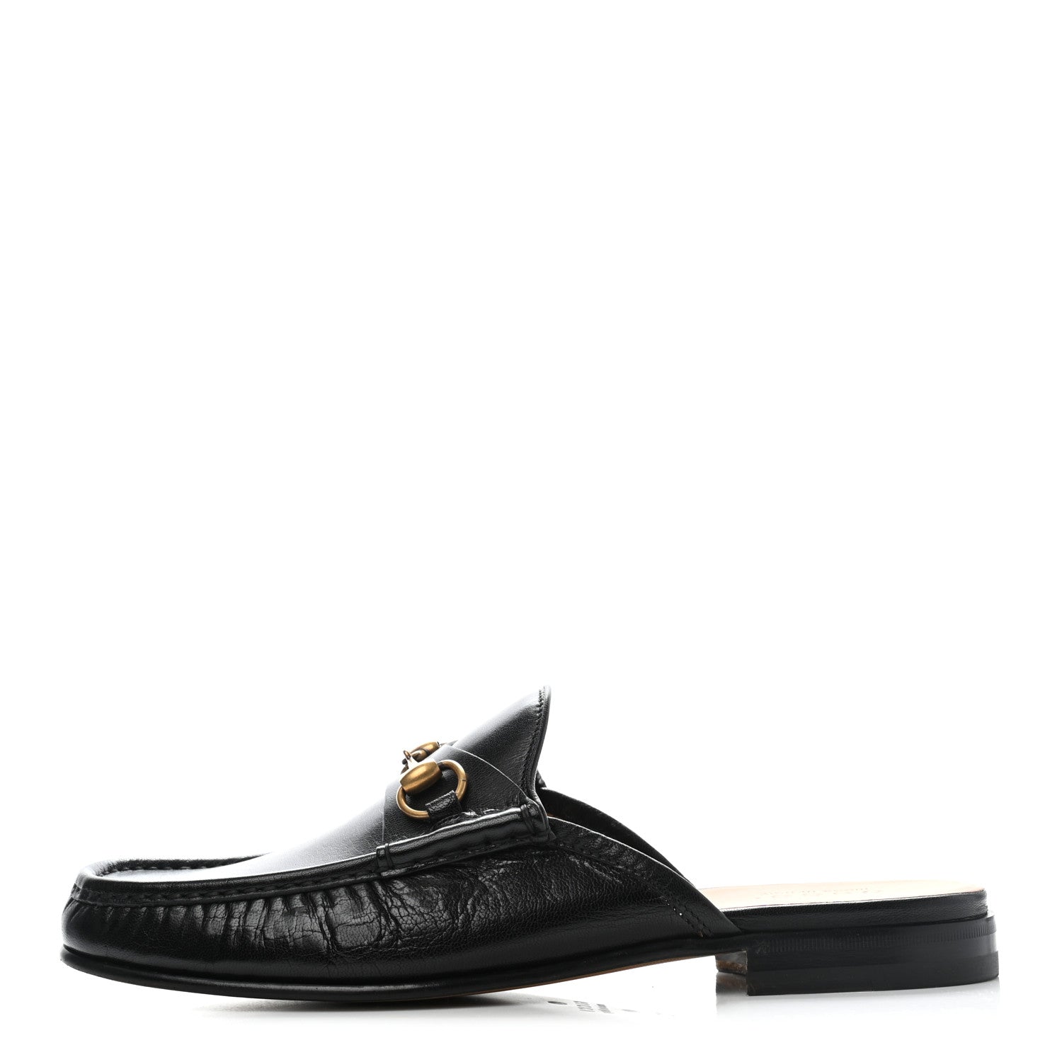Gucci Goatskin Mens Horsebit Slippers 10 Black 1 of 8