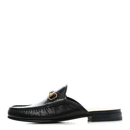 Gucci Goatskin Mens Horsebit Slippers 10 Black 1 of 8