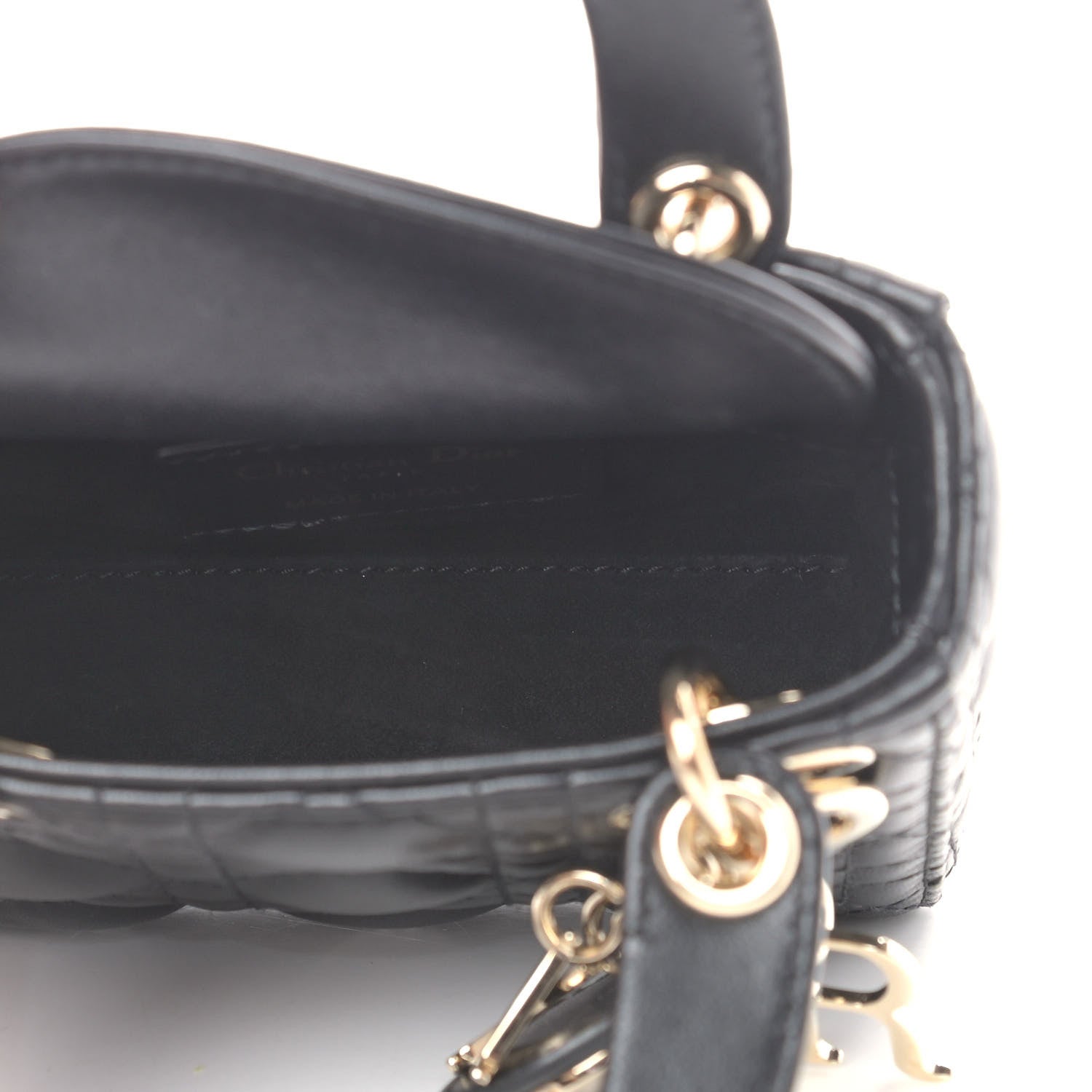Christian Dior Lambskin Cannage Micro Lady Dior Black 5 of 9