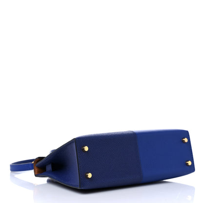 Hermes Epsom Casaque Mini Kelly Sellier 20 Bleu Encre Bleu Electrique Gold 4 of 10