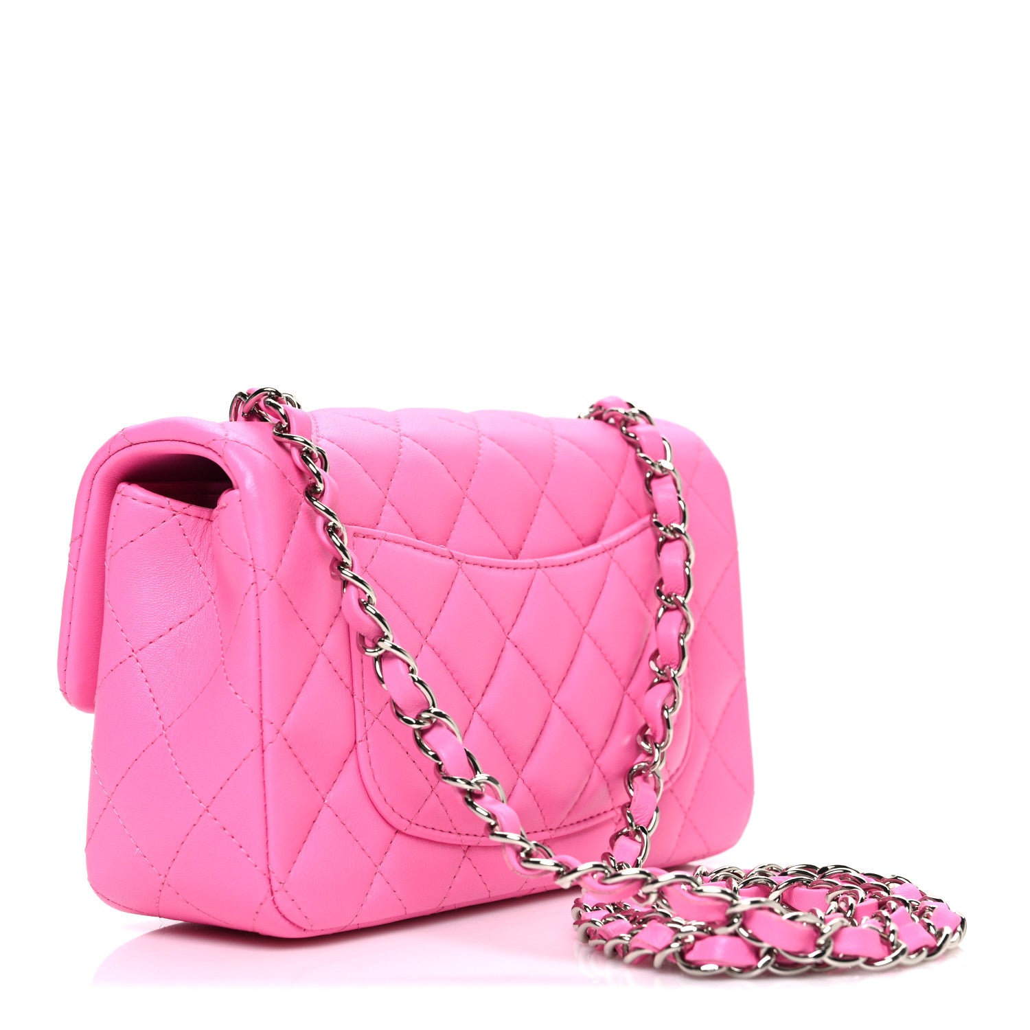 Chanel Lambskin Quilted Mini Rectangular Flap Pink 3 of 10