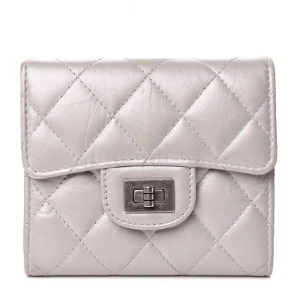 Chanel Aged Calfskin Quilted Reissue Compact Wallet Grey 1 of 13