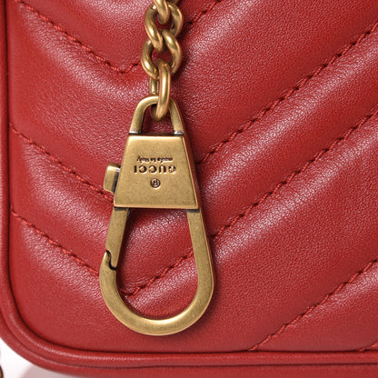 Gucci Calfskin Matelasse Super Mini GG Marmont Shoulder Bag Hibiscus Red 8 of 10