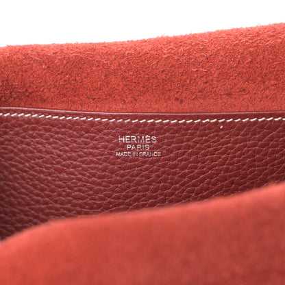 Hermes Taurillon Clemence Halzan 31 GM Rouge Grenat 8 of 14