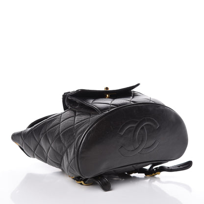 Chanel Lambskin Quilted Drawstring Backpack Black 4 of 12