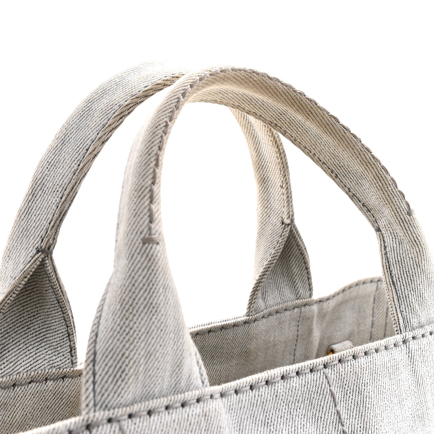 Denim Logo Tote White
