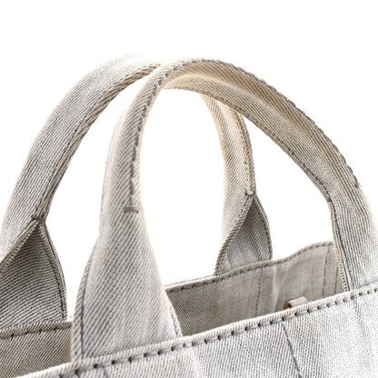 Prada Denim Logo Tote White 11 of 15