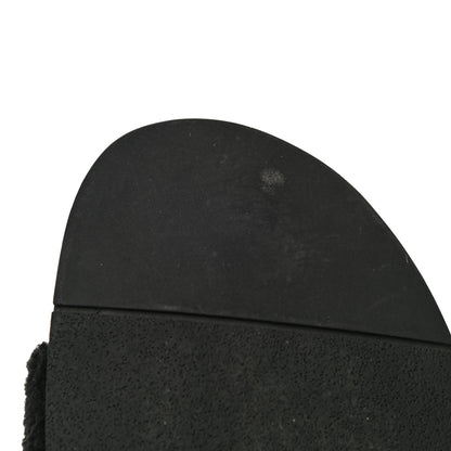 Fendi Shearling Logo Mens Slide Sandals 8.5 Black Giallo Ribes 10 of 12