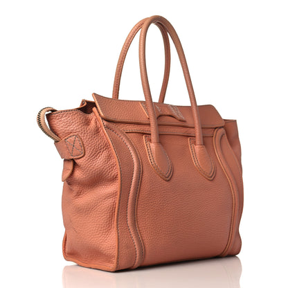 Celine Pebbled Calfskin Micro Luggage Pink 3 of 11