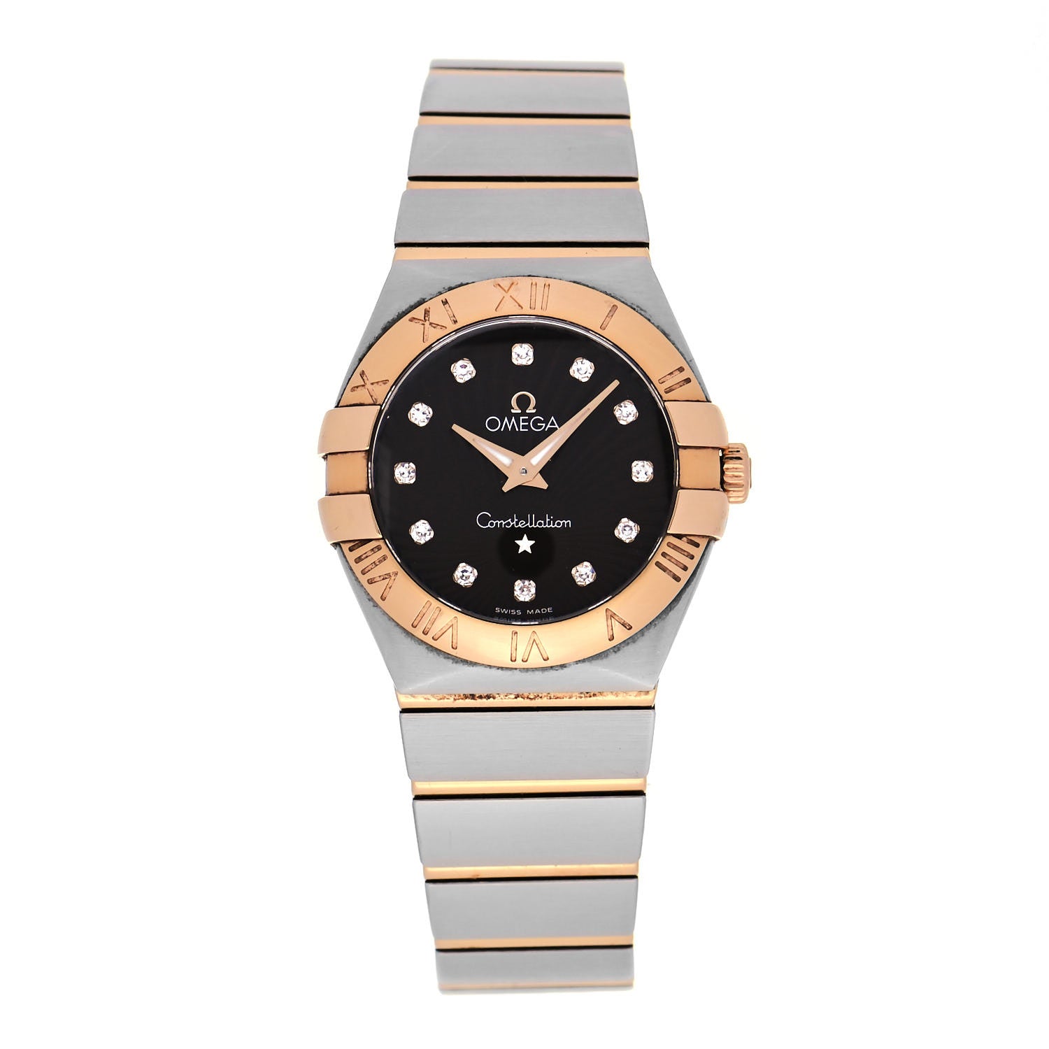 Omega Stainless Steel 18K Red Gold Diamond 27mm Constellation Quartz Watch Brown 123.20.27.60.63.001 1 of 5