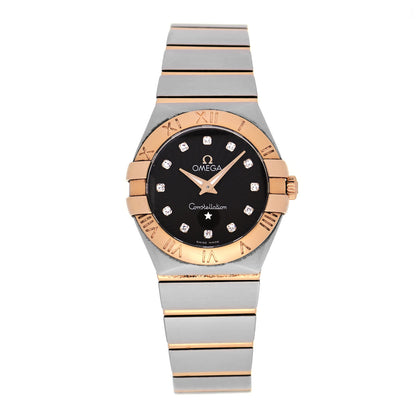 Omega Stainless Steel 18K Red Gold Diamond 27mm Constellation Quartz Watch Brown 123.20.27.60.63.001 1 of 5