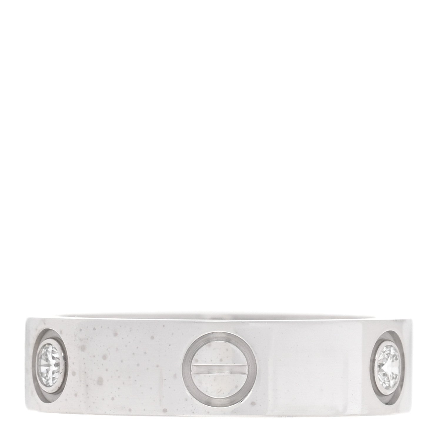 Cartier 18K White Gold 3 Diamond 5.5mm LOVE Ring 58 8.25 3 of 5