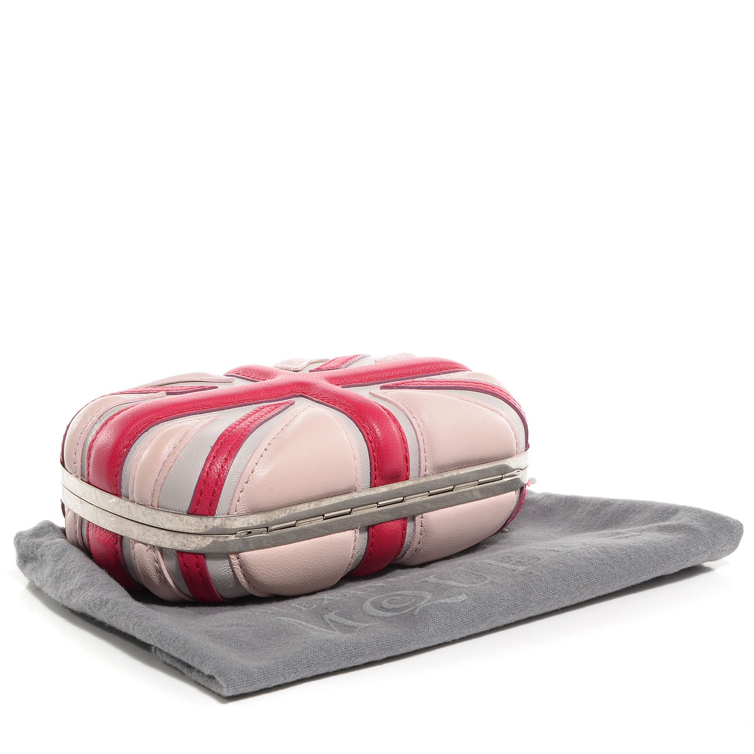 Alexander McQueen Leather Britannia Box Clutch Ice Pink 4 of 7