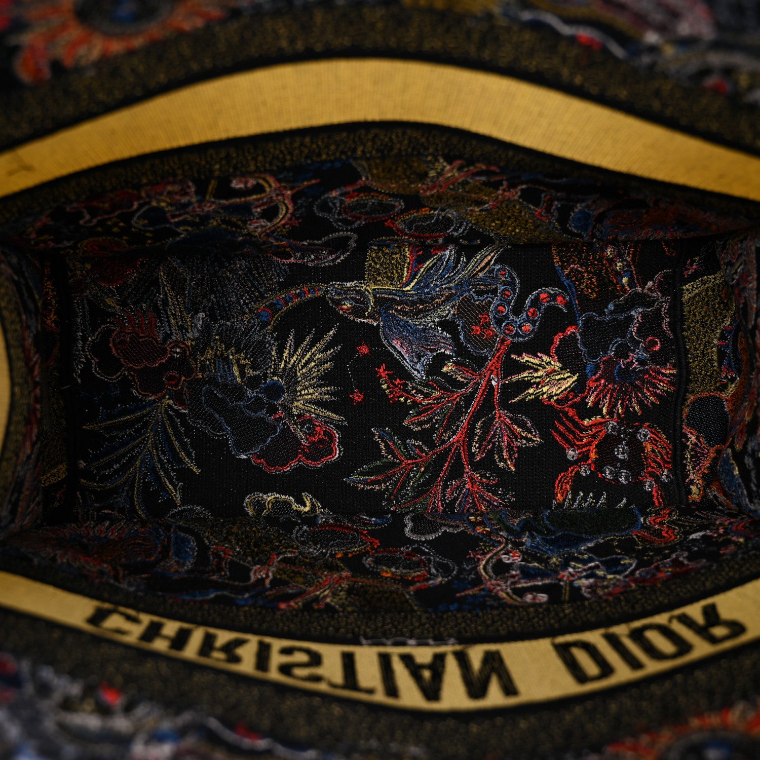 Christian Dior Canvas Zodiac Fantastico Embroidered Medium Book Tote Black Multicolor 5 of 10