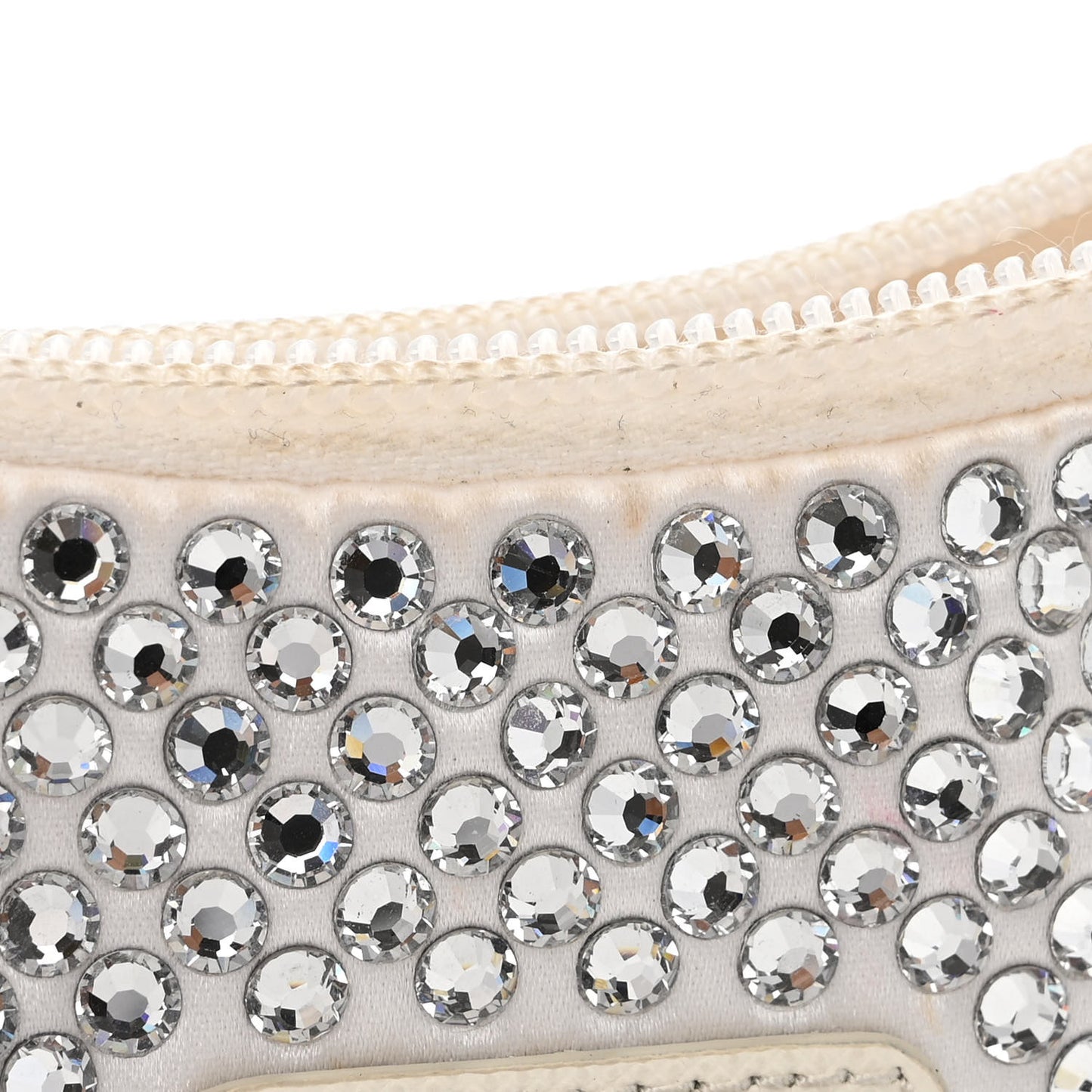 Satin Crystal Mini Re-Edition 2000 Bag White