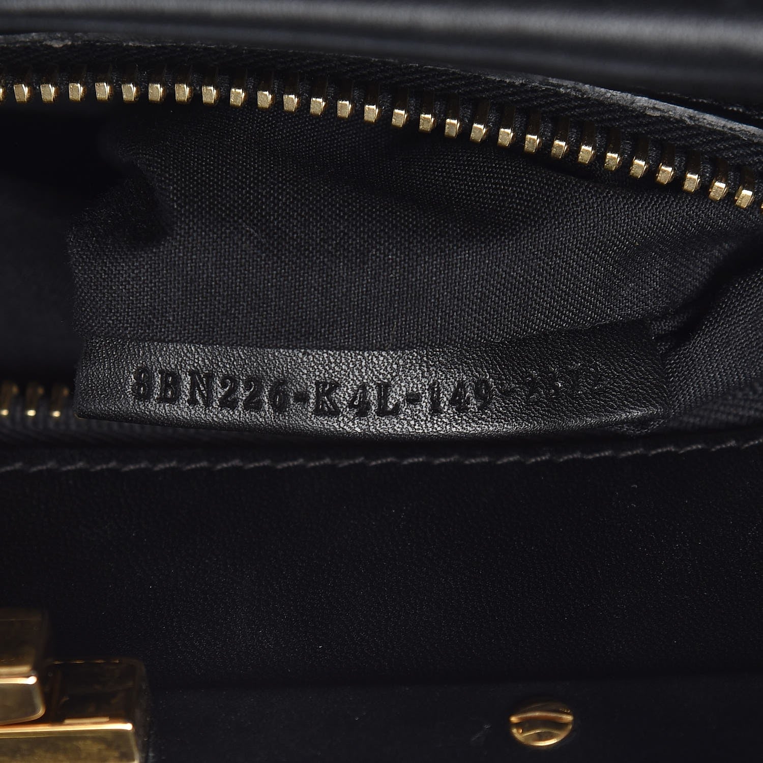 Fendi Vitello Morgan Shiny Nappa Medium Peekaboo Iconic Satchel Black 8 of 15