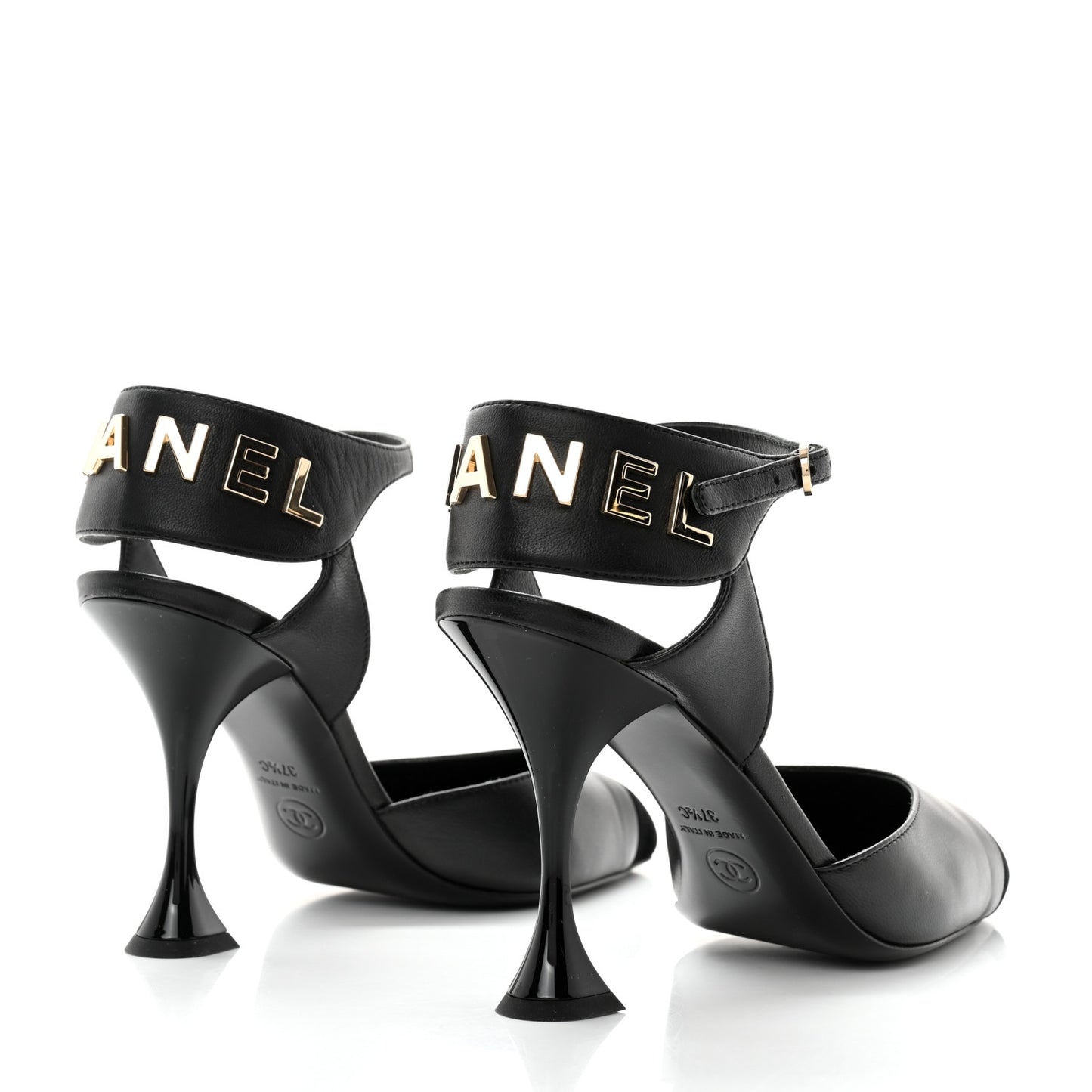 Lambskin Velvet Cap Toe Logo Pumps 37.5 Black