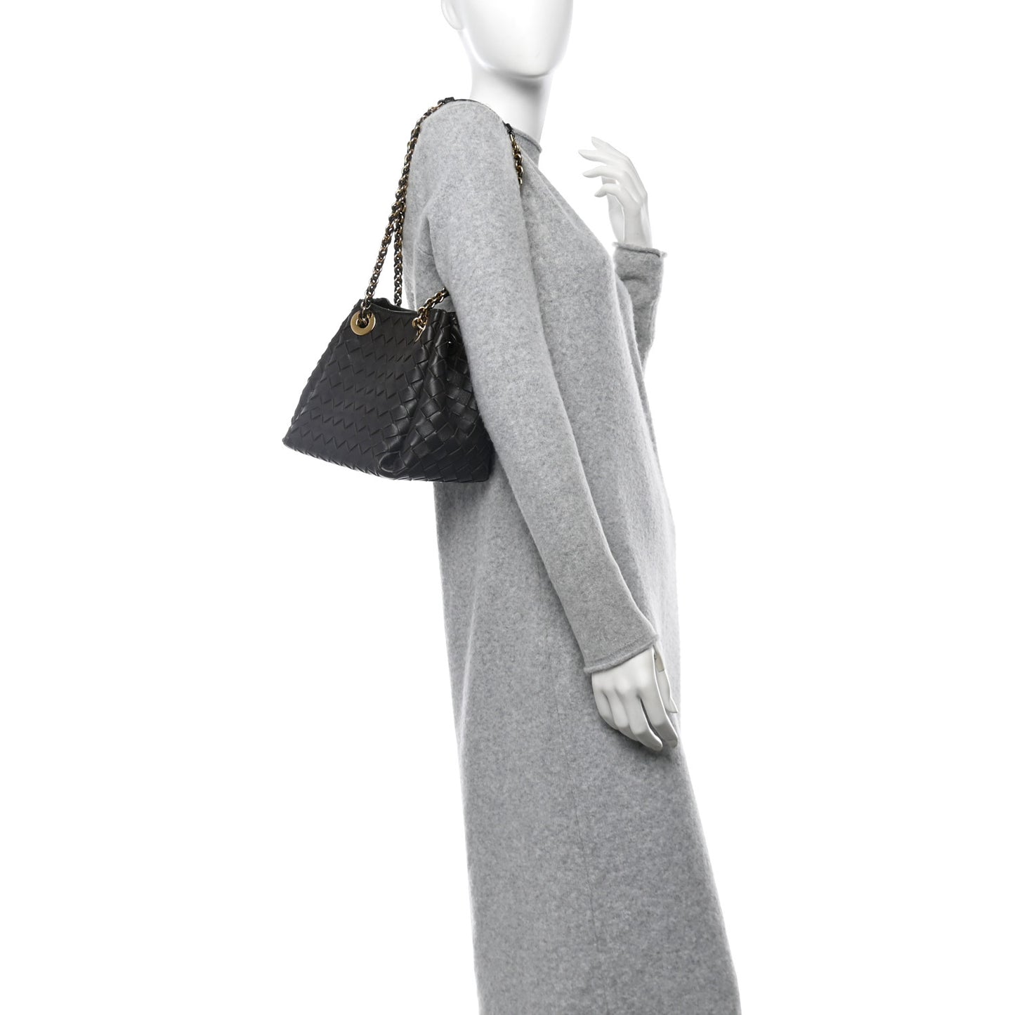 Nappa Intrecciato Small Parachute Chain Shoulder Bag Fondant