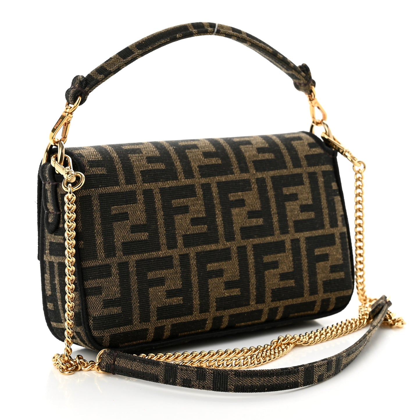 Fabric Jacquard FF 1974 Mini Baguette Tobacco Moro Black