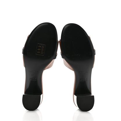 Hermes Calfskin Gigi 50 Sandals 39.5 Gold Black 6 of 9
