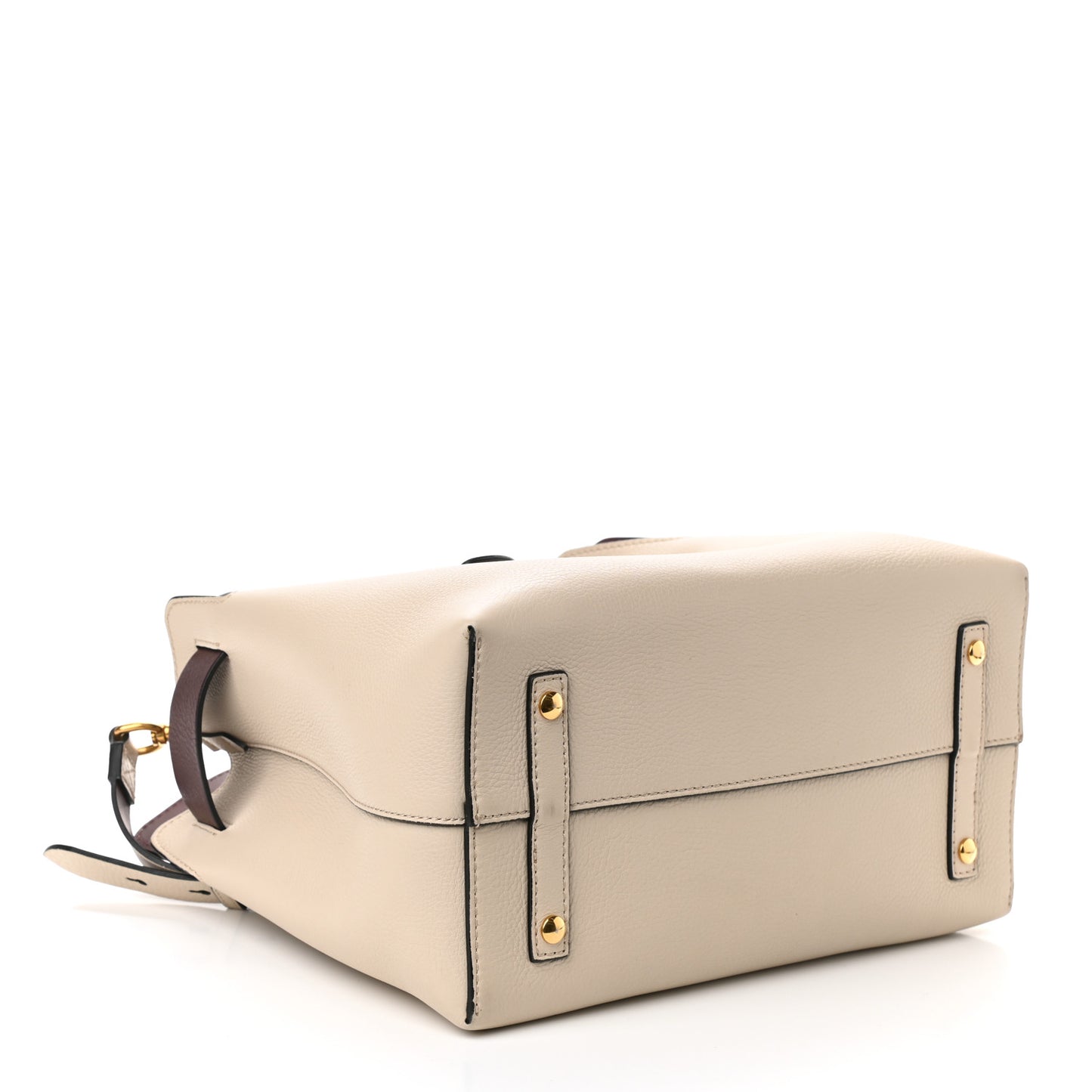 Soft Grain Calfskin Medium Belt Bag Ivory Mahogany Red