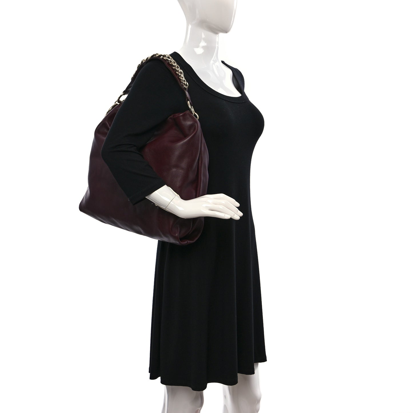 Smooth Calfskin Callie Hobo Bag Burgundy