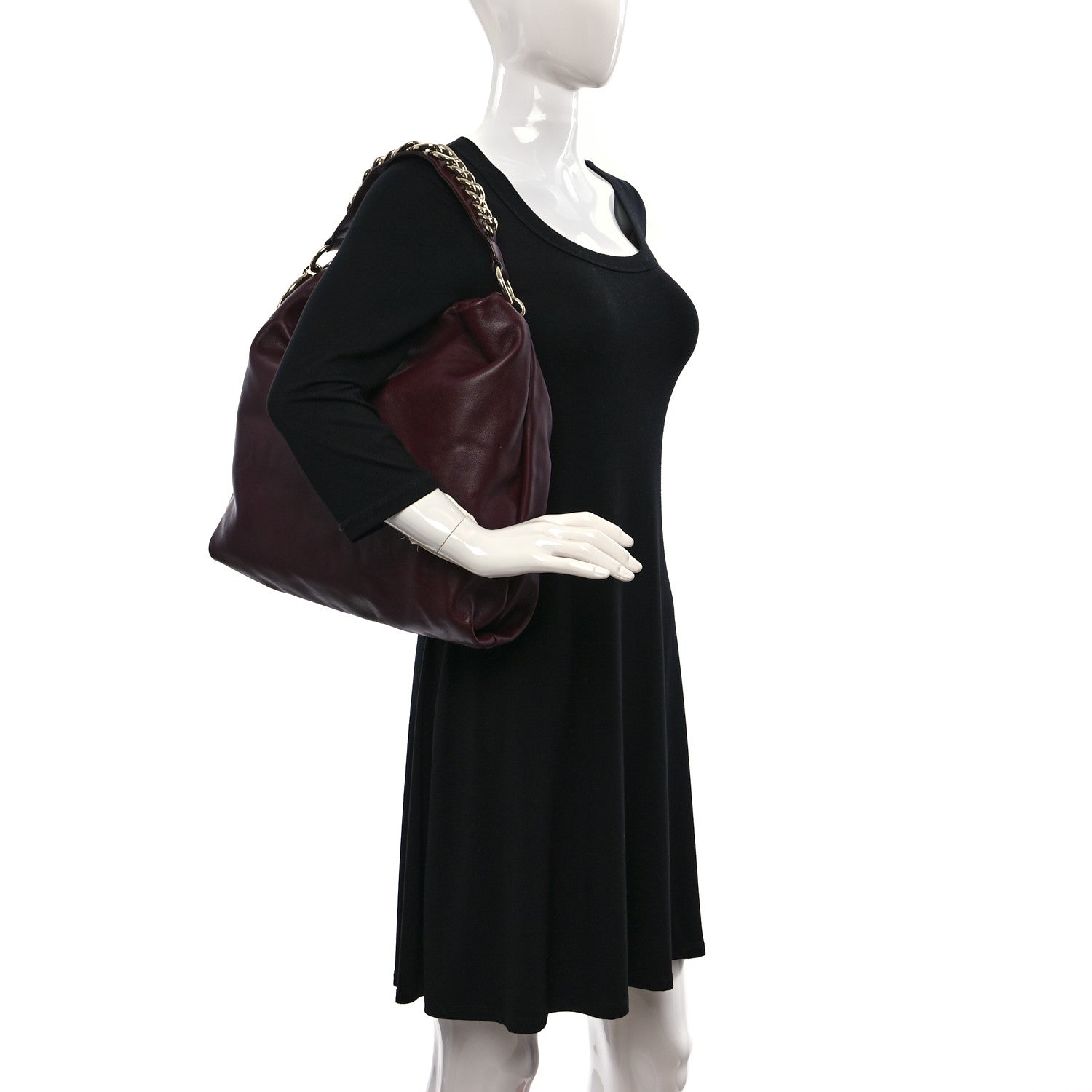 Jimmy Choo Smooth Calfskin Callie Hobo Bag Burgundy 2 of 10