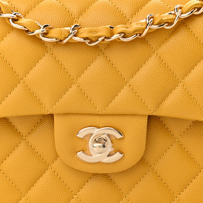 Chanel Caviar Quilted Small Double Flap Yellow 8 of 11
